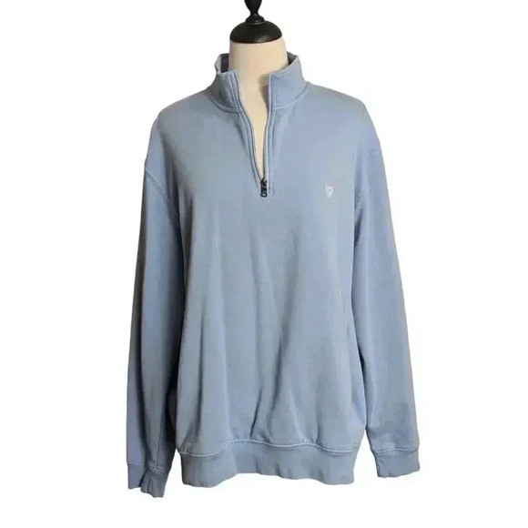 Chaps Men's XL Blue Everyday Fleece 1/4 Zip Sweatshirt with Front Pocket - Picture 1 of 8